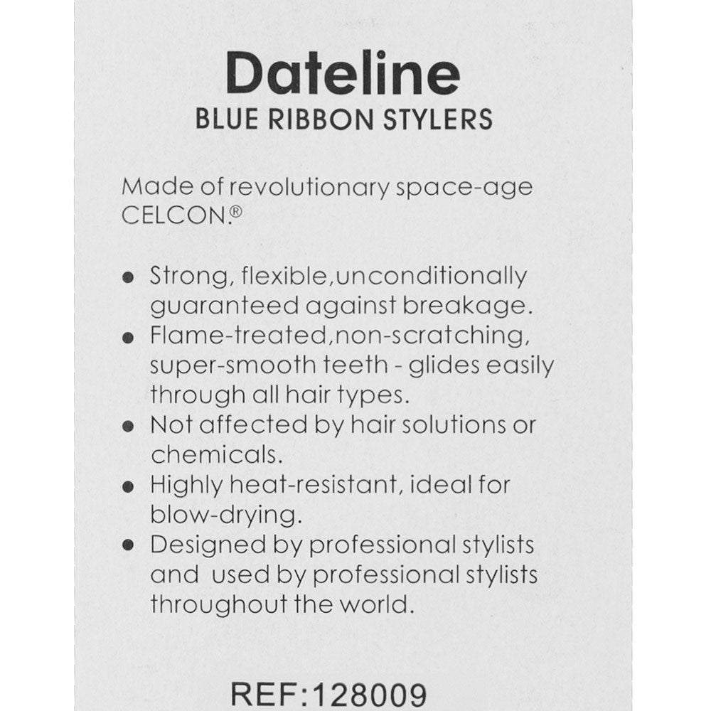 Dateline Professional Blue Celcon Teasing Comb with 5 Tails 8 1/4" 3839 - Stainless Steel