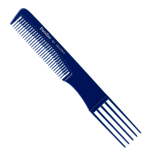 Dateline Professional Blue Celcon Teasing Comb With 5 Tails 8 301 - Plastic
