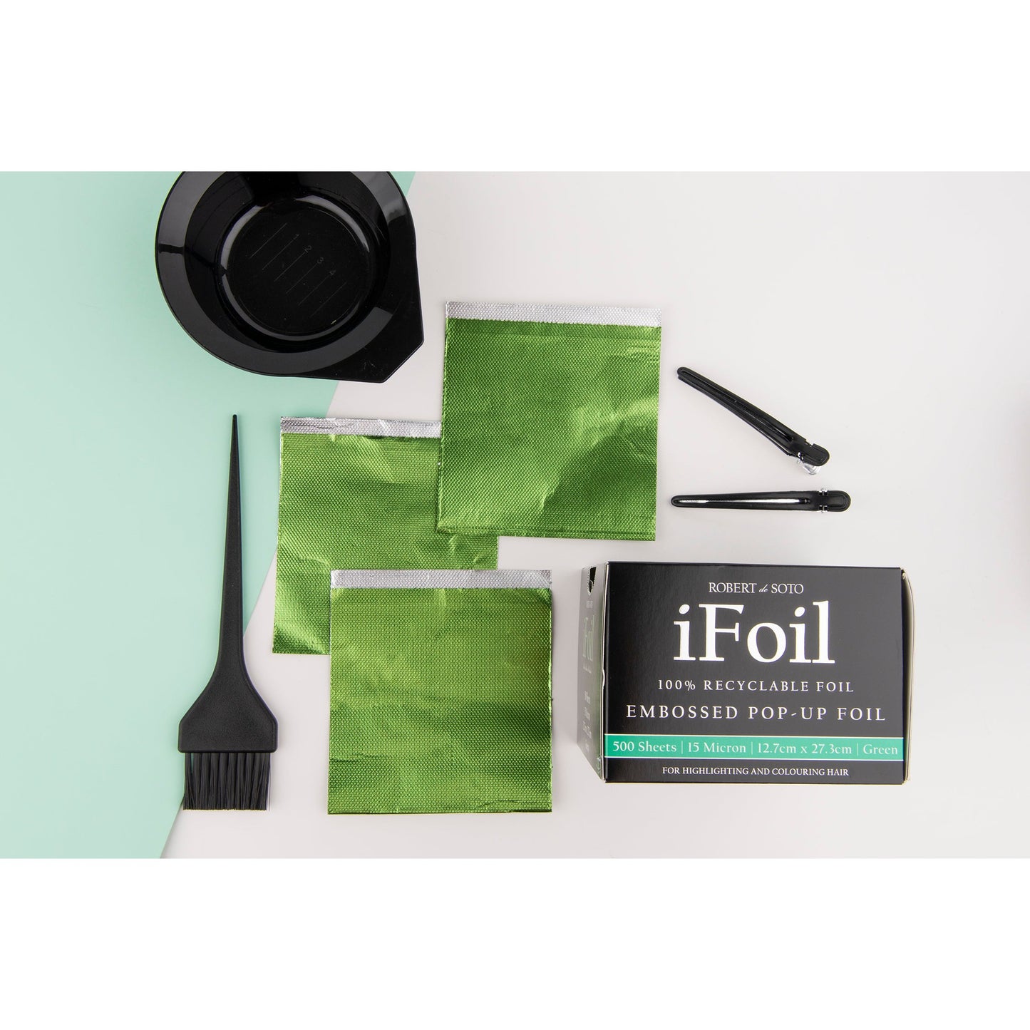 Robert Desoto Ifoil 15 Micron Embossed Pop Up Interleaved Pre Cut Foil 500 Sheets 127 X 273mm Green