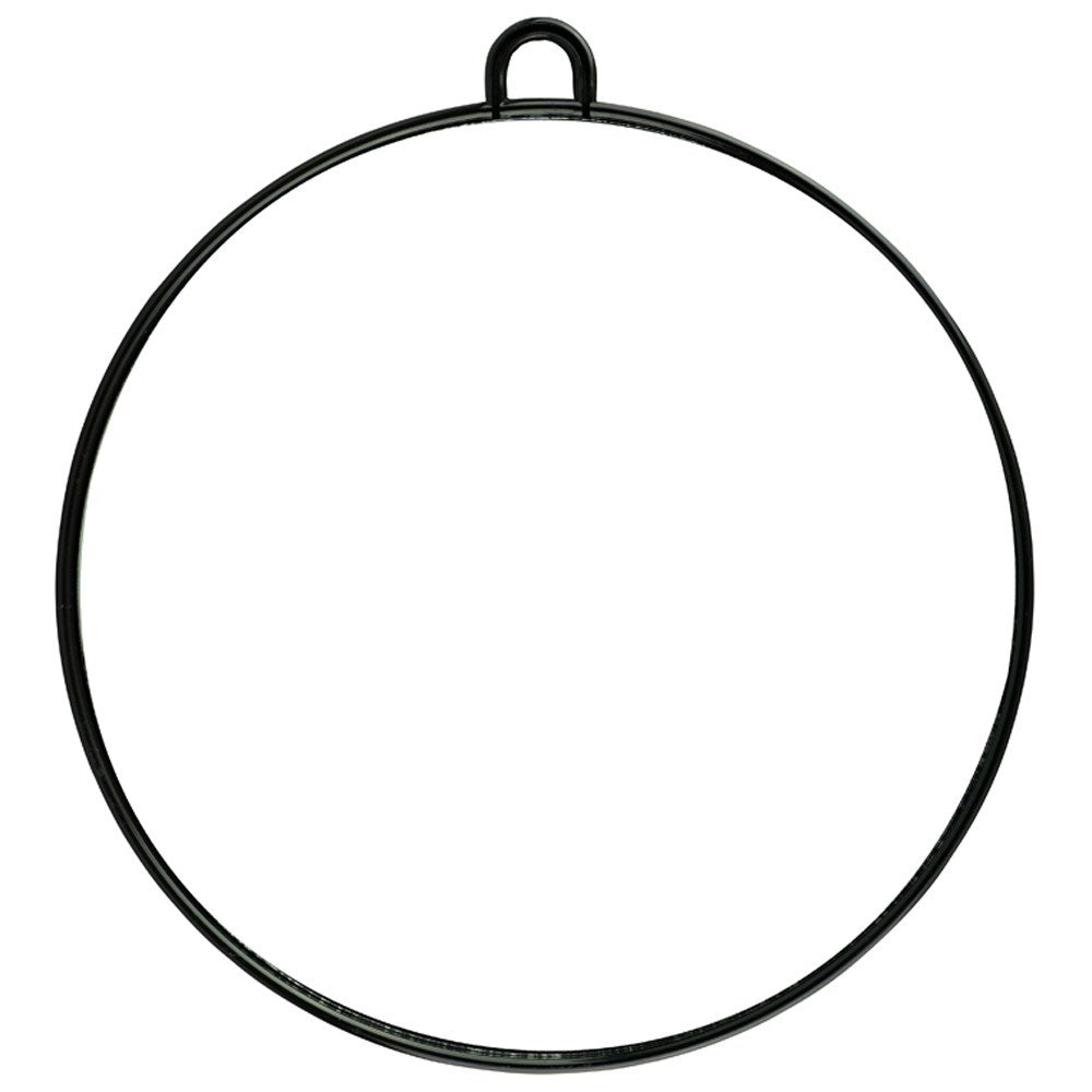 Salon Smart Black Round Mirror With Wall Bracket And Handle - Large