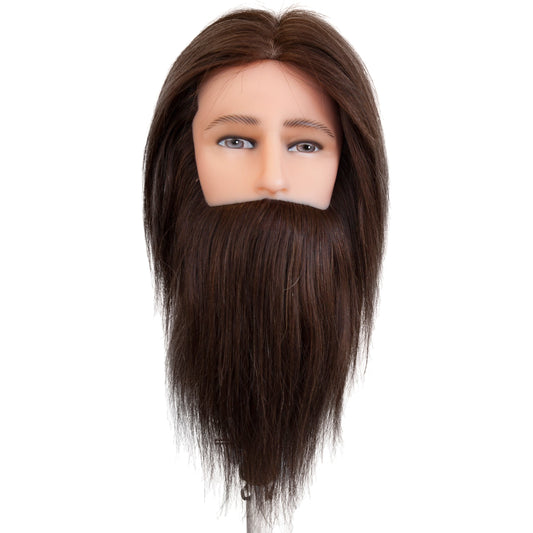 Dateline Professional Mannequin Medium Indian Hair With Beard Dark Brown - Derryn