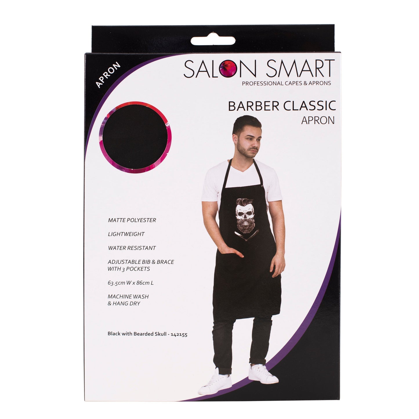 Salon Smart Barbers Classic Skull Apron - Black