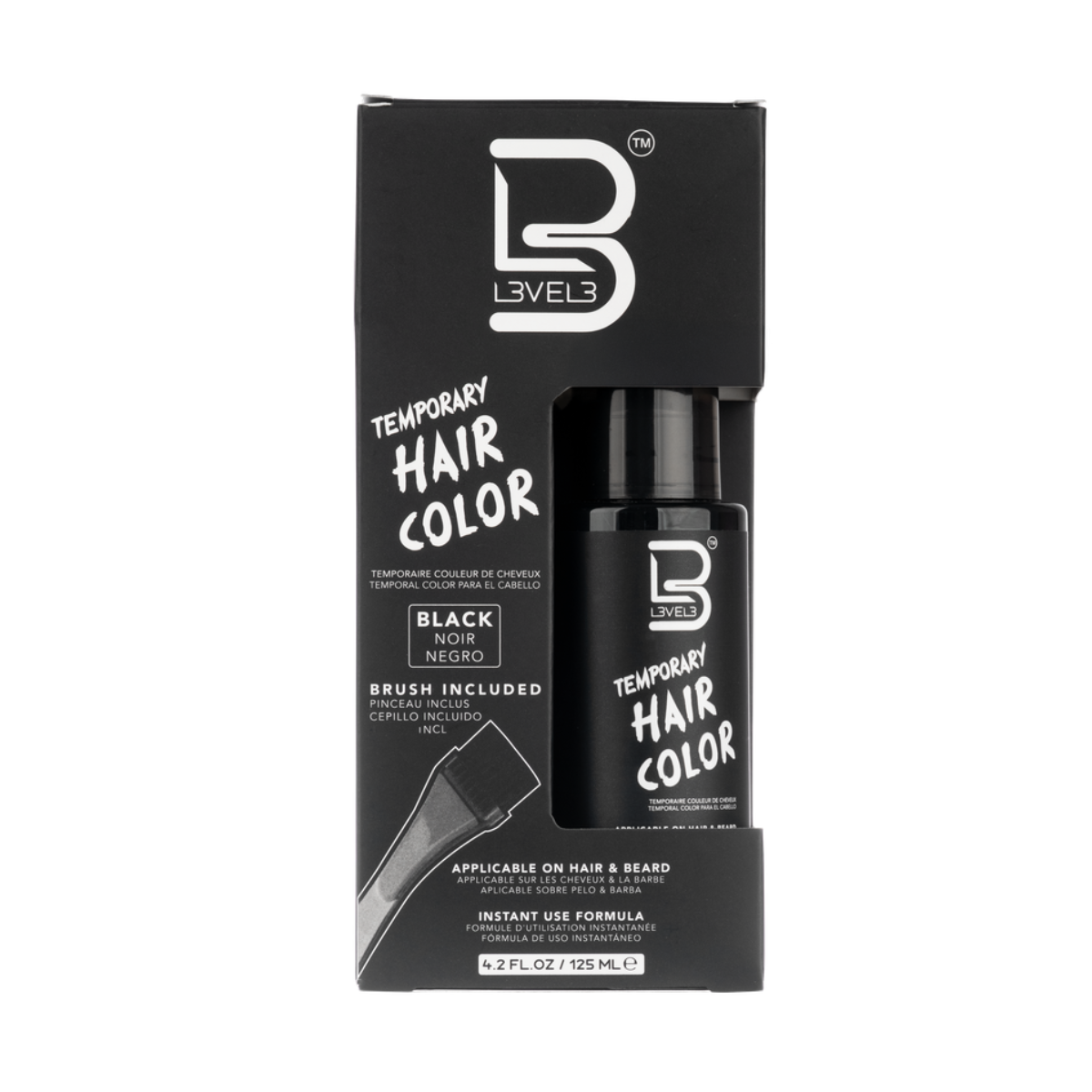 L3VEL3 Temporary Beard Colour Black - 125ml