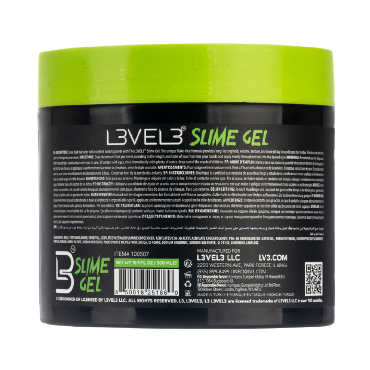 L3VEL3 Slime Super Strong Hair Gel - 500ml