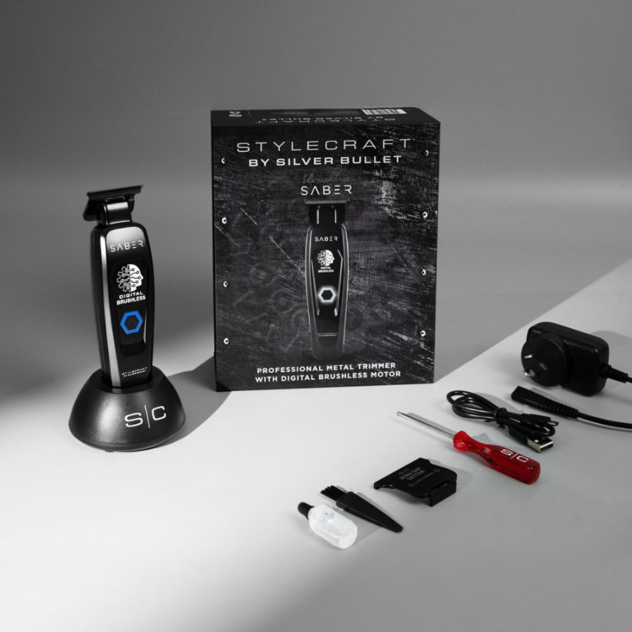 StyleCraft by Silver Bullet Saber Digital Brushless Hair Trimmer Black - Master