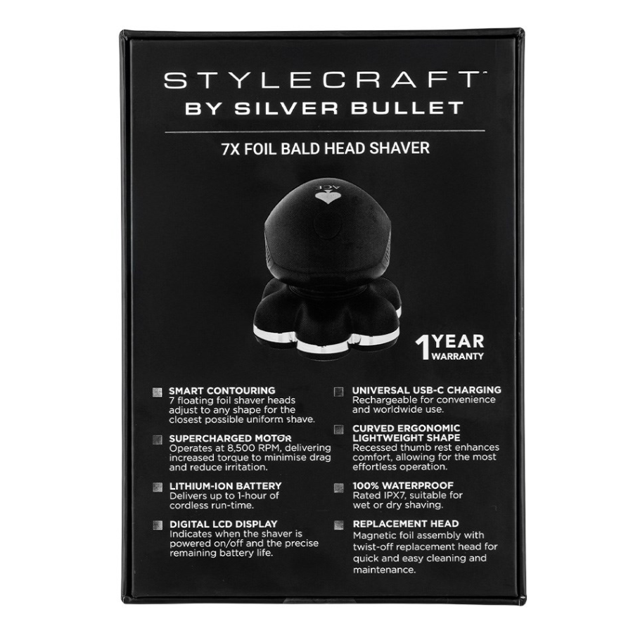StyleCraft by Silver Bullet Ace 7x Foil Bald Head Shaver