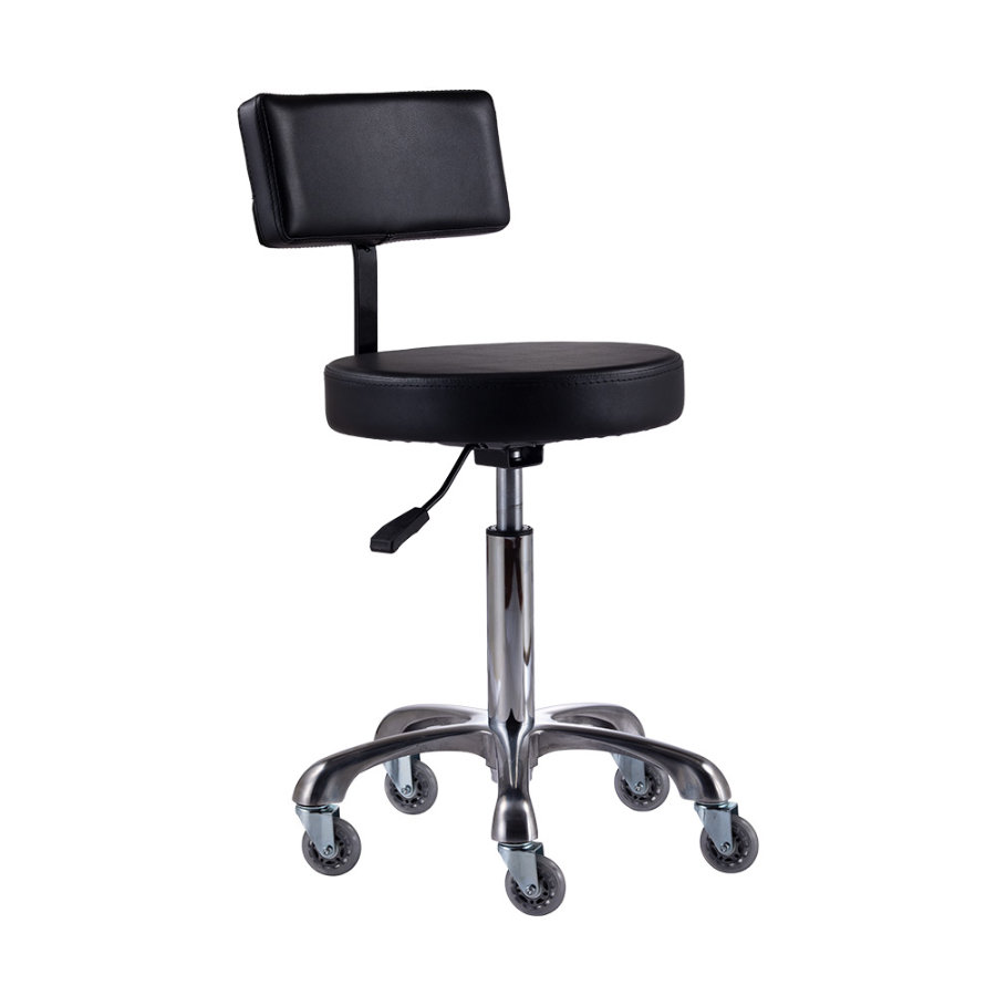 Karma Hobart Stool with Back Black
