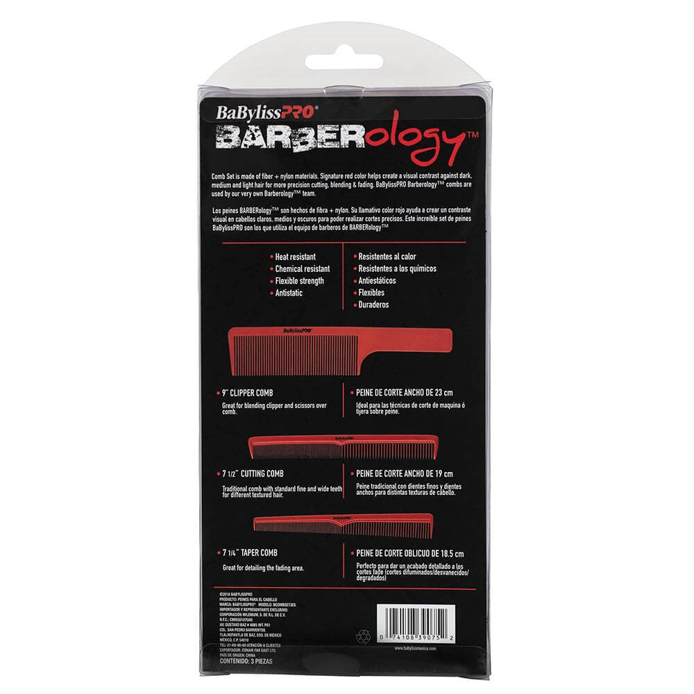 Babylisspro Barberology Comb Set 3pc