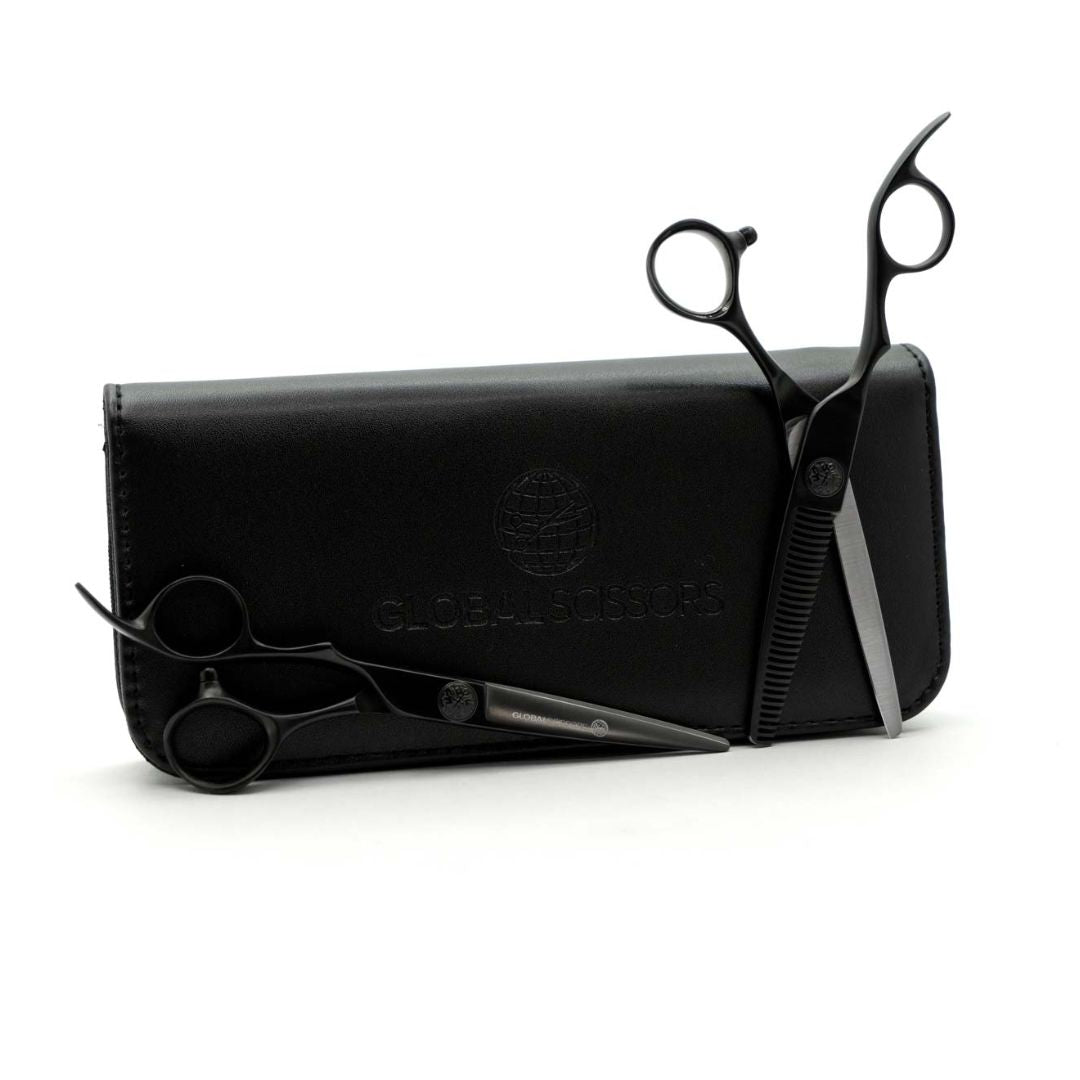Global Scissors Ebony Haircutting Scissors Set