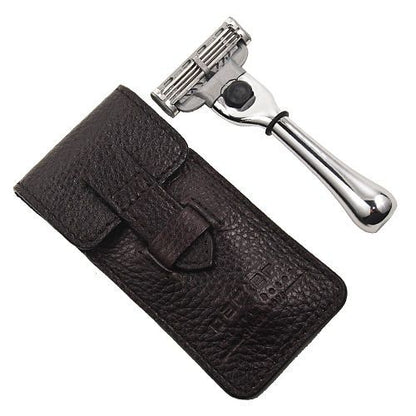 Parker Travel Mach-3 Razor And Leather Case