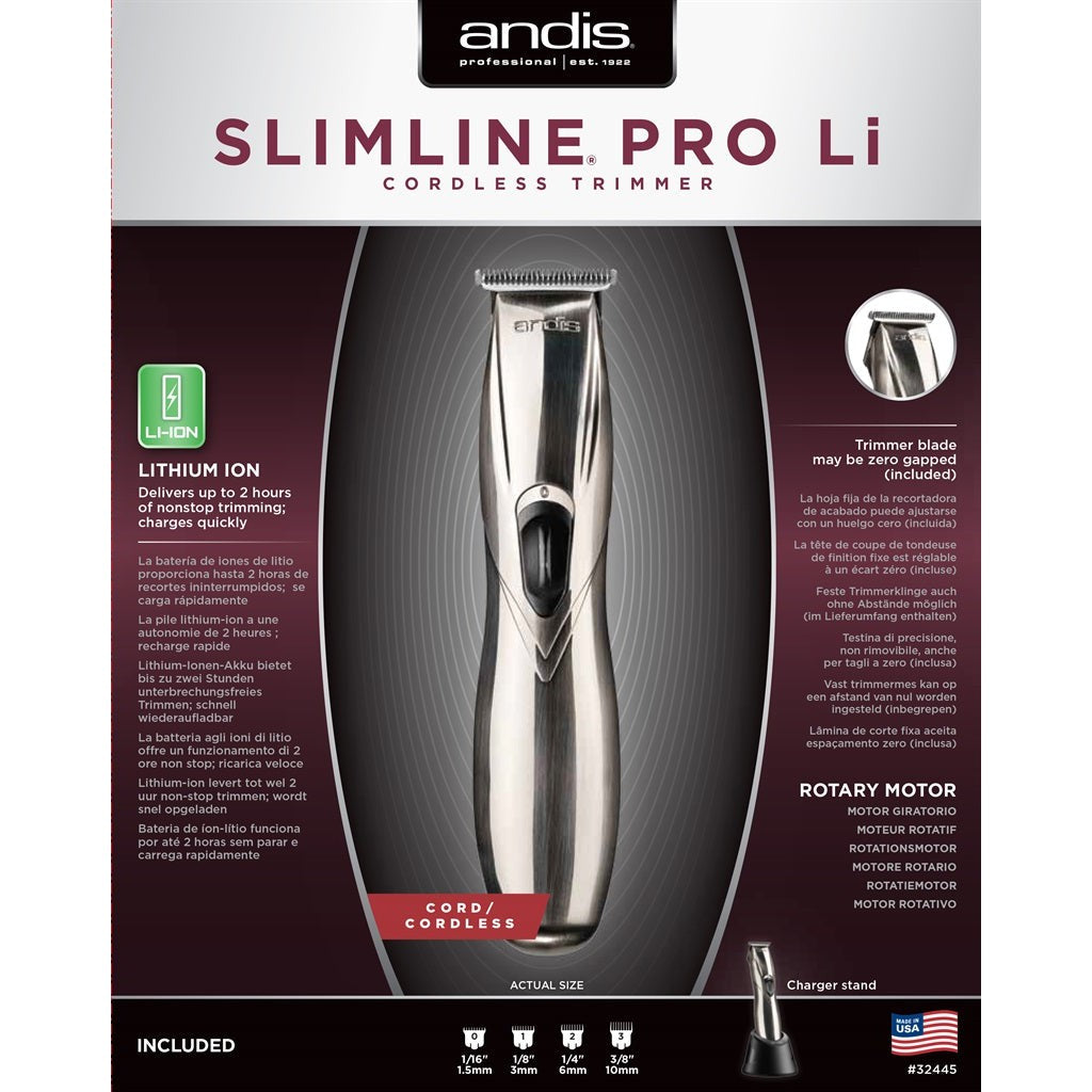 Andis Slimline Pro Li Trimmer Brushed Aluminium