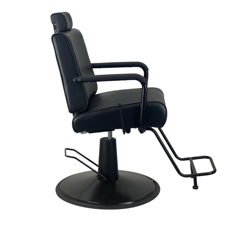 Cyrus Upholstery Reclining Salon Chair - Black