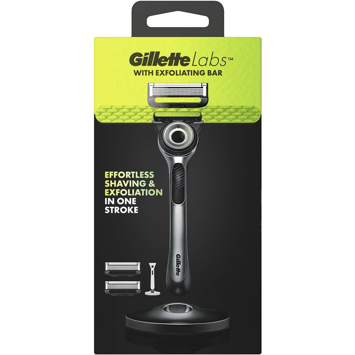 Gillette Labs Pat Razor Handle Stand & 2 Cartridges Blade Pack Each