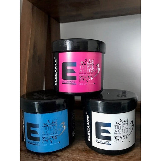 Elegance Triple Action Styling Gel - 250ml And 500ml And 1kg - Blue 1kg