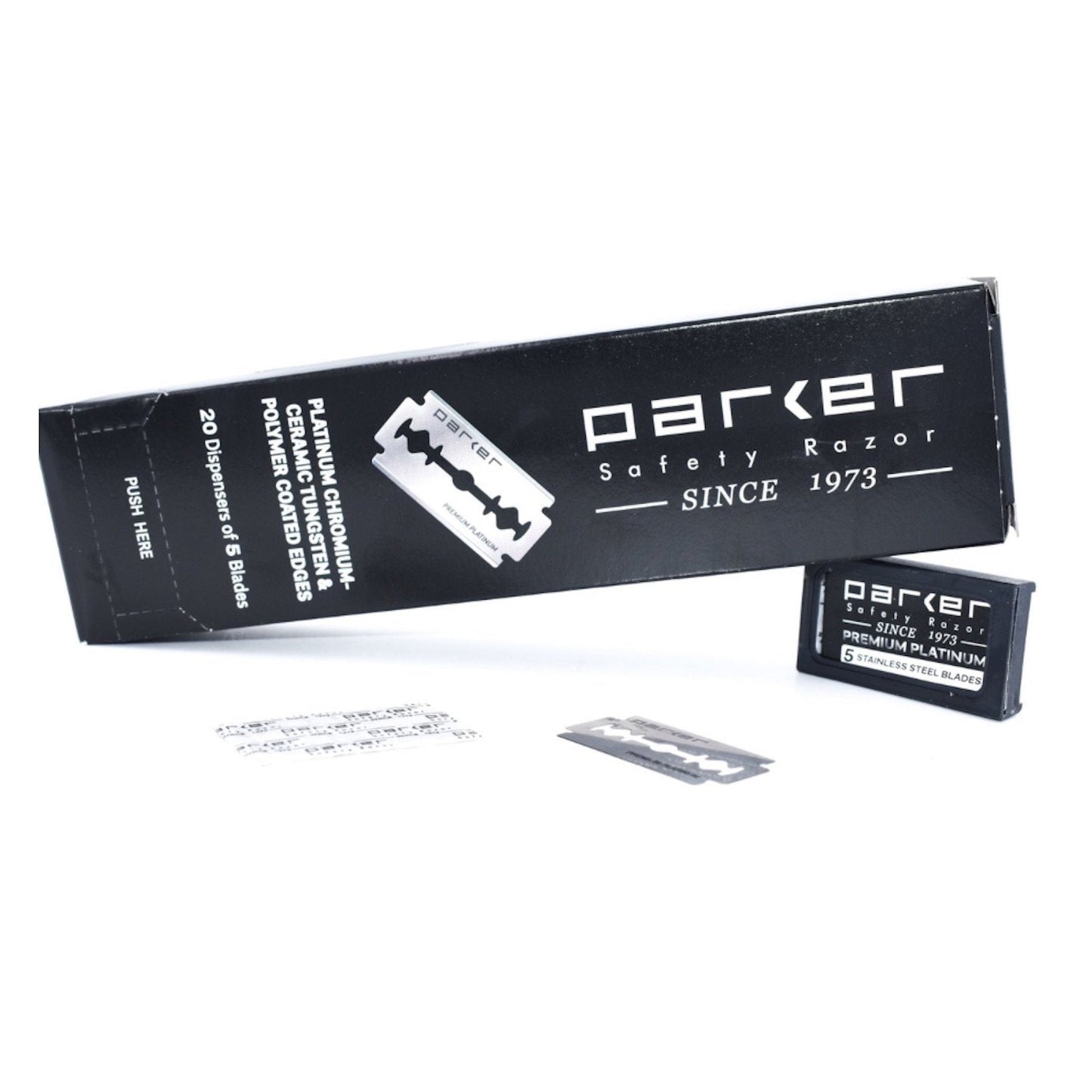 Parker Premium Platinum Double Edge Safety Razor Blades - 100 Blade Pack