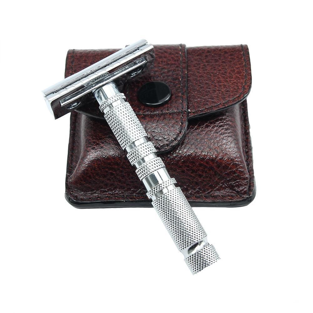 Parker Travel Safety Razor With Leather Case