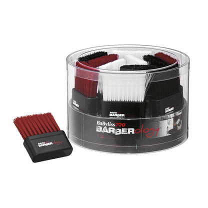 Babylisspro Barberology Neck Brush Red/black/white - 12pc Tub