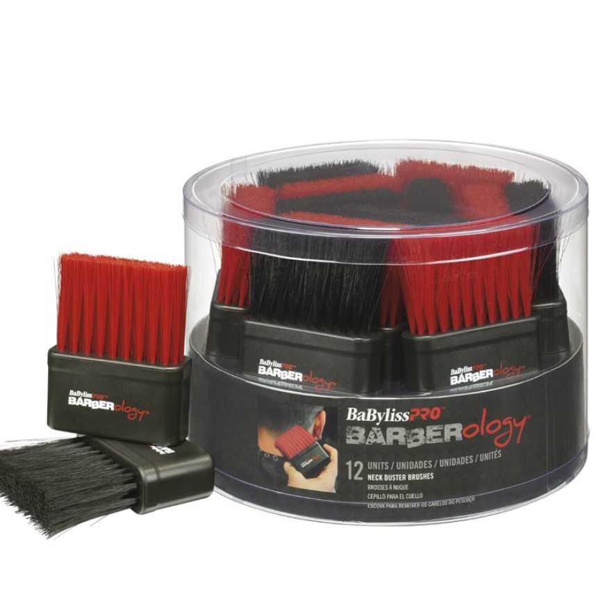 Babylisspro Barberology Neck Brush Red/black - 12pc Tub