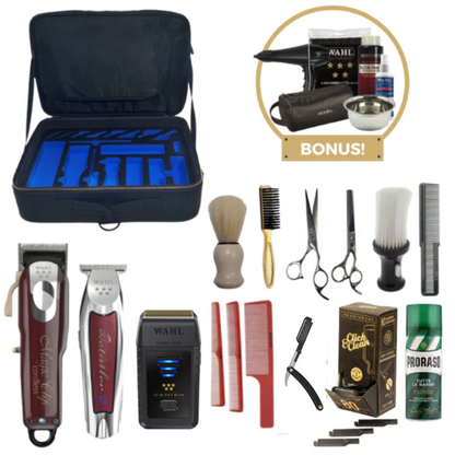 Barberco Platinum Barbering Kit - Wahl Magic Clipper & Detailer Li