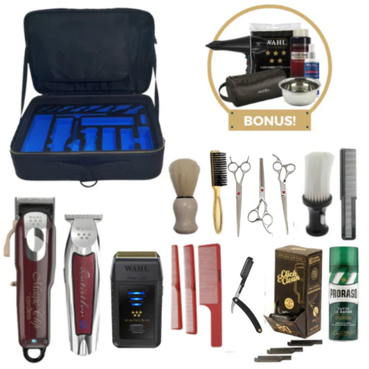 Barberco Platinum Barbering Kit - Wahl Magic Clipper & Detailer Li