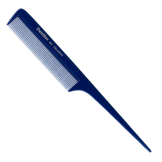 Dateline Professional Blue Celcon Tail Comb 8" 501 - Plastic Pin