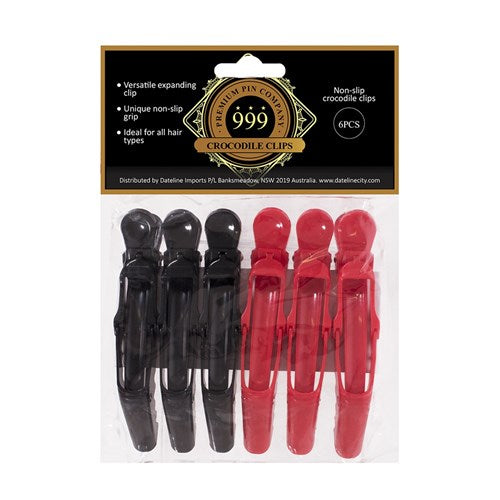 Premium Pin Company 999 Crocodile Clips - Black/red 6pc