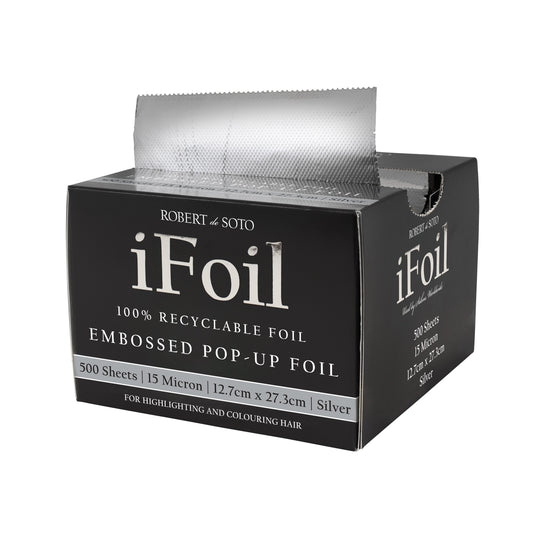 Robert Desoto Ifoil 15 Micron Embossed Pop Up Interleaved Pre Cut Foil 500 Sheets 127 X 273mm - Silver