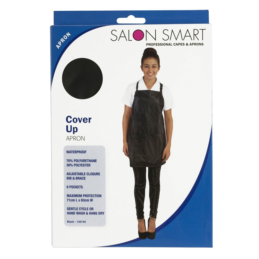 Salon Smart Cover Me Apron - Leatherette Black