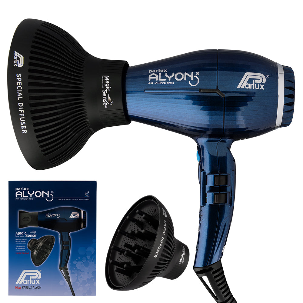Parlux Alyon Air Ionizer Tech Hair Dryer 2250w - Midnight Blue W/diffuser Pack