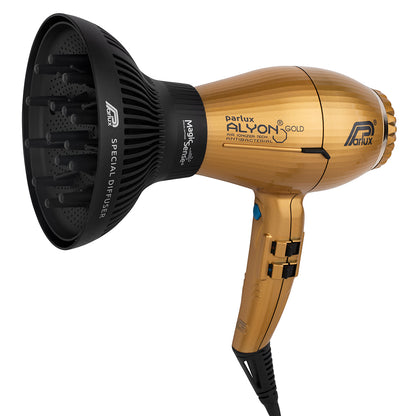 Parlux Alyon Air Ionizer Tech Hair Dryer 2250w - Gold W/diffuser Pack