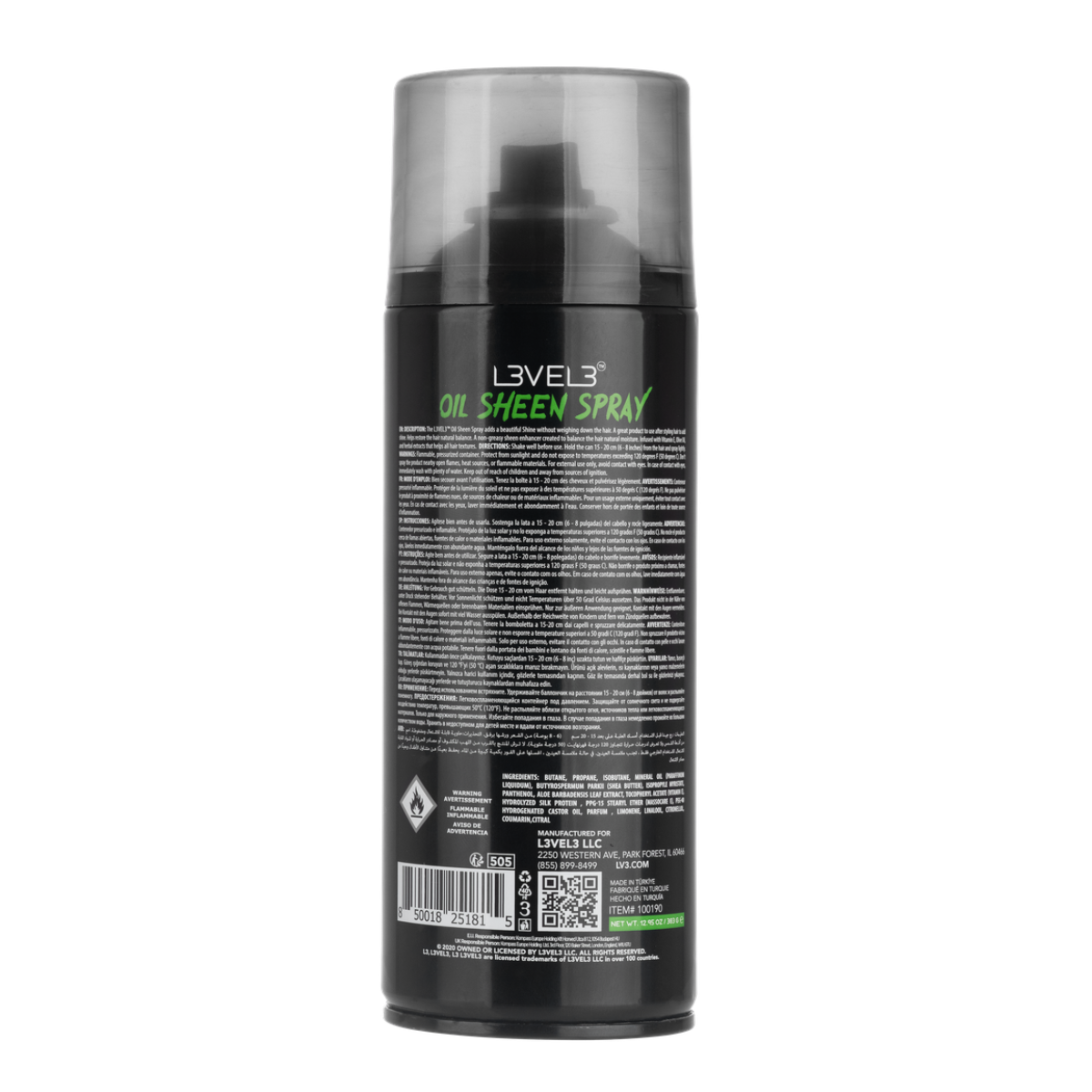 L3VEL3 Oil Sheen Finishing Spray (Hold 1) - 383g