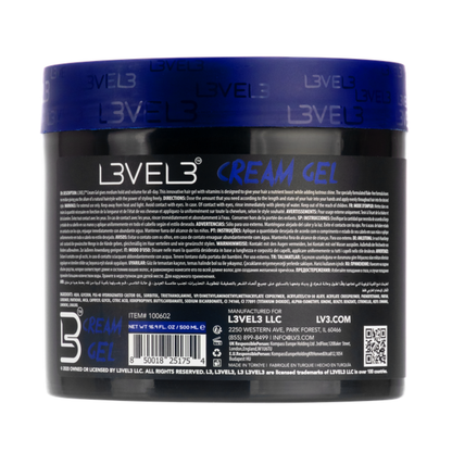 L3VEL3 Hair Gel Cream (Hold 2) - 500ml