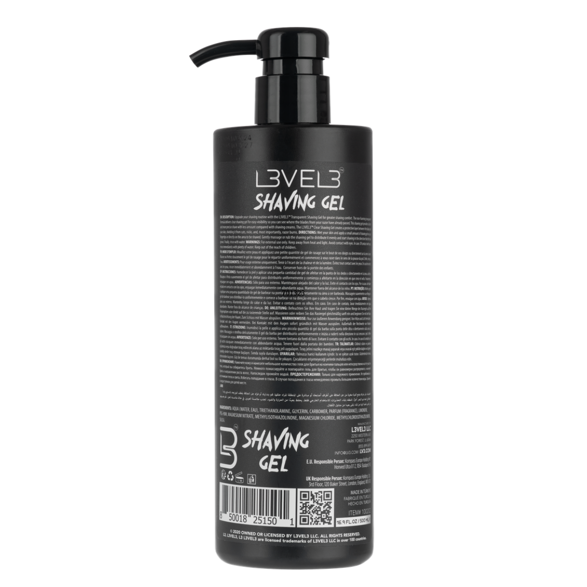 L3VEL3 Shaving Gel Ice - 500ml