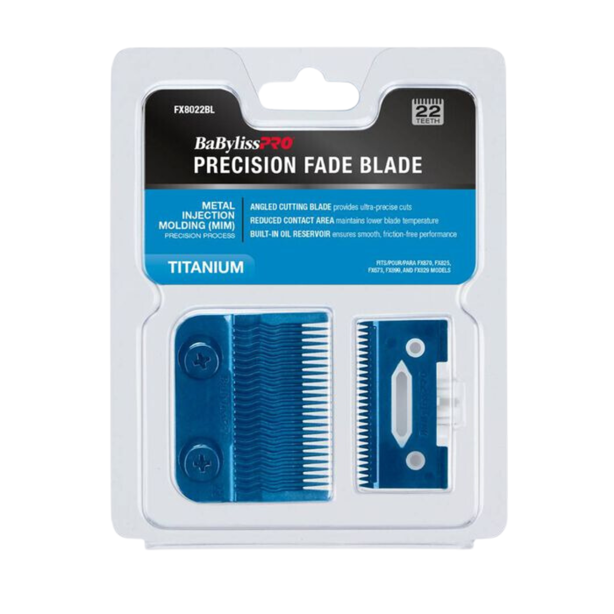 BaBylissPRO Blue Titanium Metal-Injection Molded (MIM) Precision Fade Blade