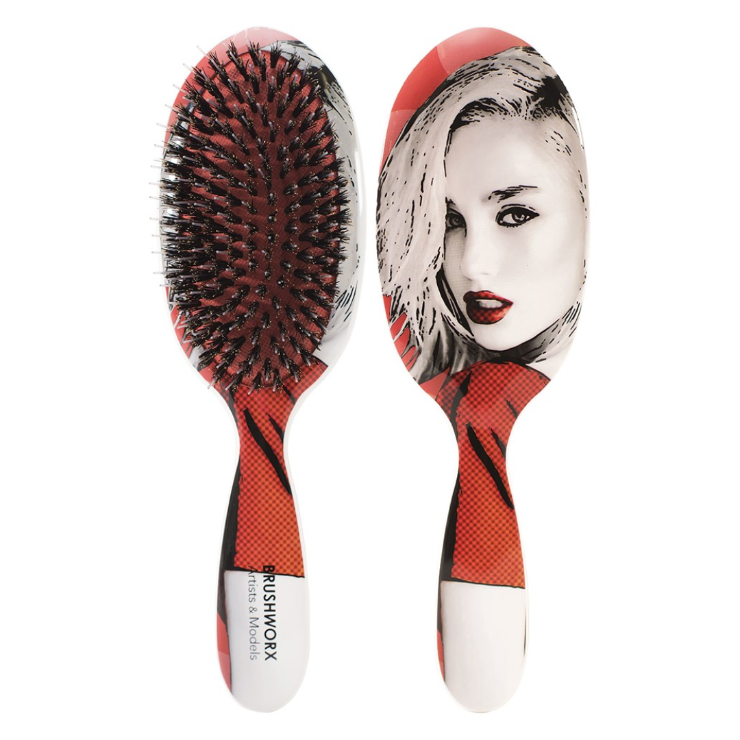 Brushworx Artists and Models Cushion Hair Brush Big Red