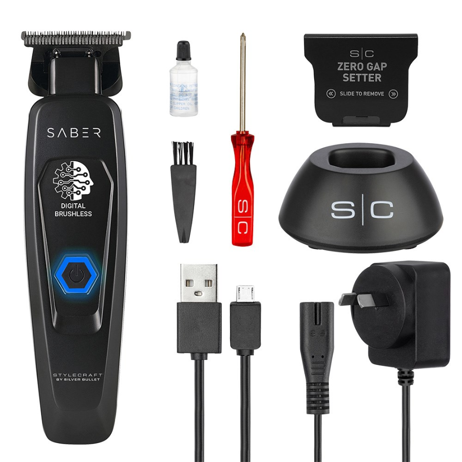 StyleCraft by Silver Bullet Saber Digital Brushless Hair Trimmer Black - Master