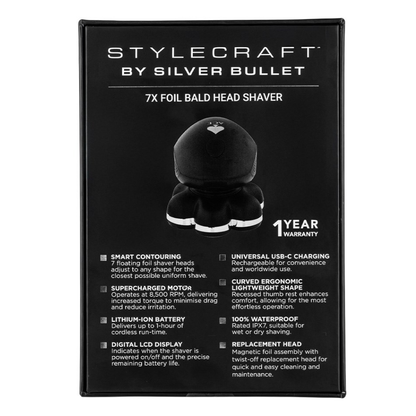StyleCraft by Silver Bullet Ace 7x Foil Bald Head Shaver