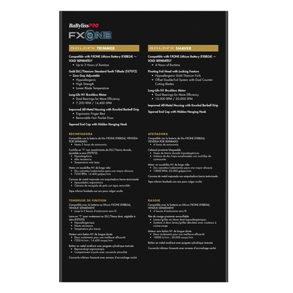 BaBylissPRO FXOne GoldFX Trimmer Shaver Duo