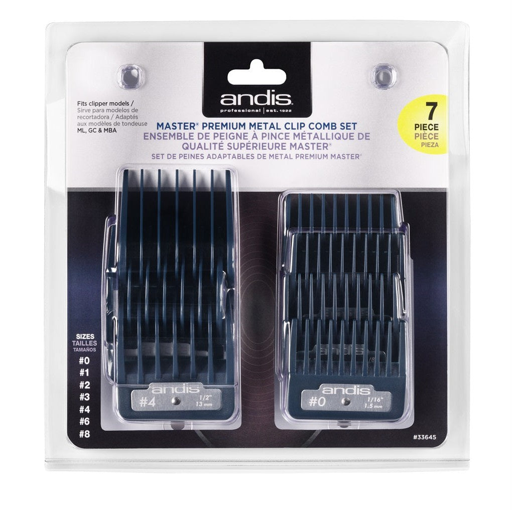Andis Premium Metal Clip Comb Set No 0-8 - 7pcs