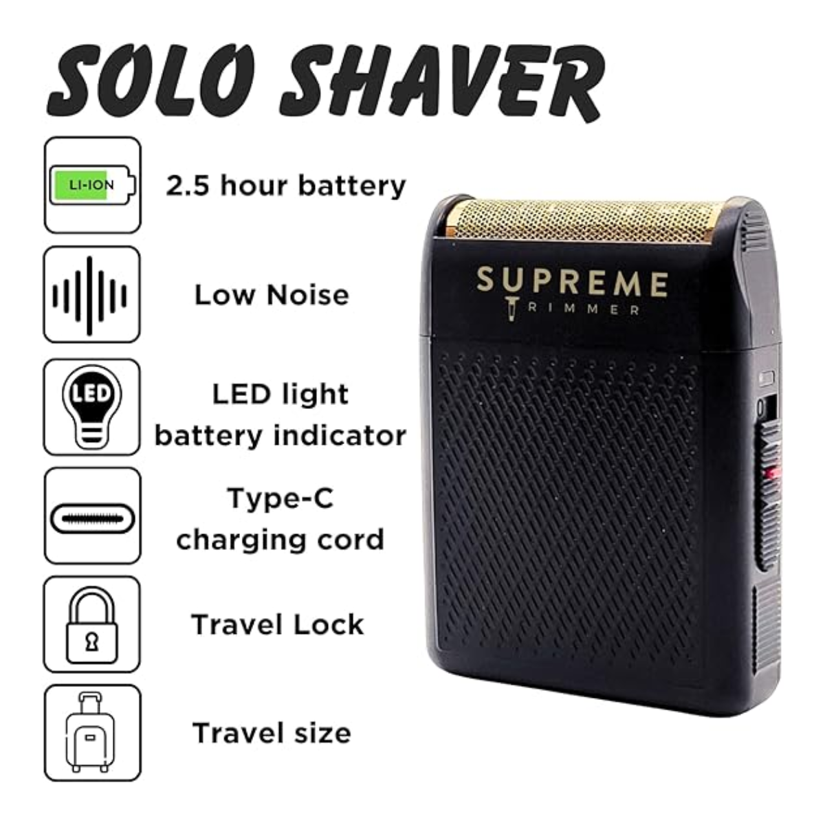Supreme ST Solo Mens Single Foil Shaver - Black