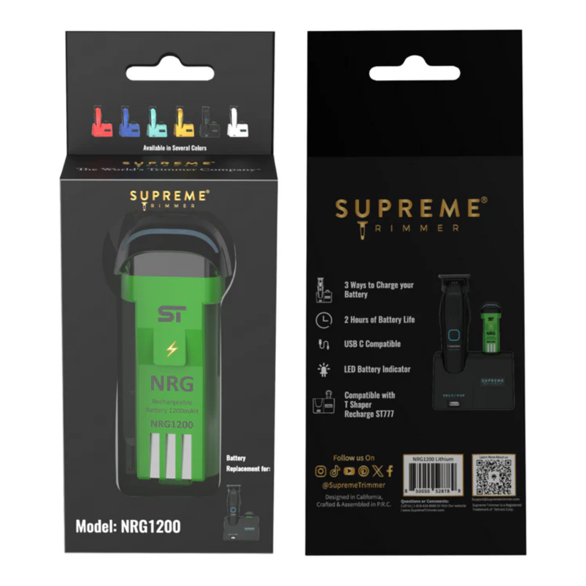 Supreme ST Recharger Battery Replacement 1200MAH