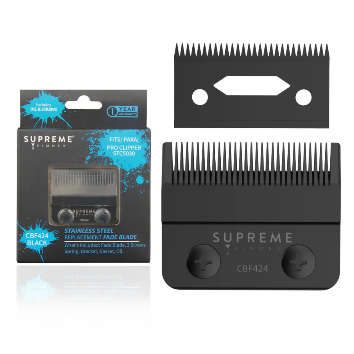 Supreme ST Stainless Steel Fade Blade - Black