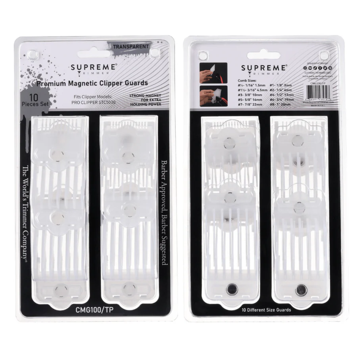 Supreme ST Magnetic Clip On Guards - Transparent