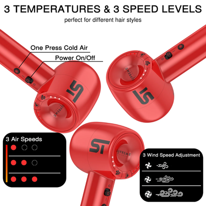 Supreme ST Hair Dryer Kit - Red