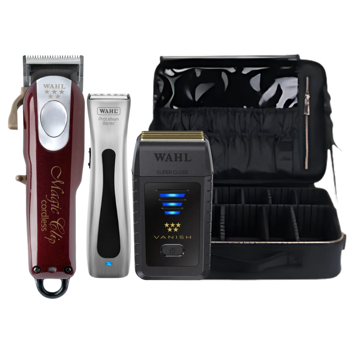 Wahl Magic Clip Clipper, Beret Trimmer, Vanish Shaver & Case