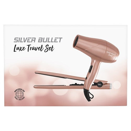 Silver Bullet Luxe Travel Set Dryer 2200w And Straightener - Rose Gold