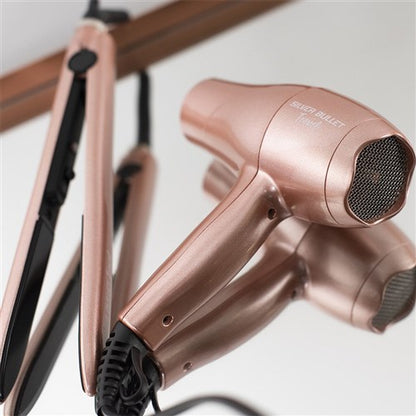 Silver Bullet Luxe Travel Set Dryer 2200w And Straightener - Rose Gold