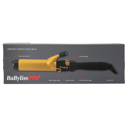 Babylisspro Ceramic Gold Curling Iron 38mm BarberCo