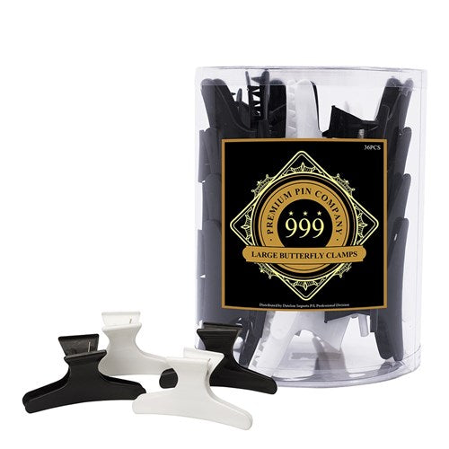 999 Large Butterfly Clamps 36pc - Black And White