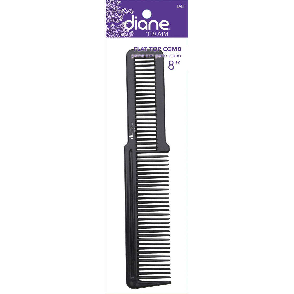 8 Thread Comb Diane 8 Flat Top Comb – Black – BarberCo